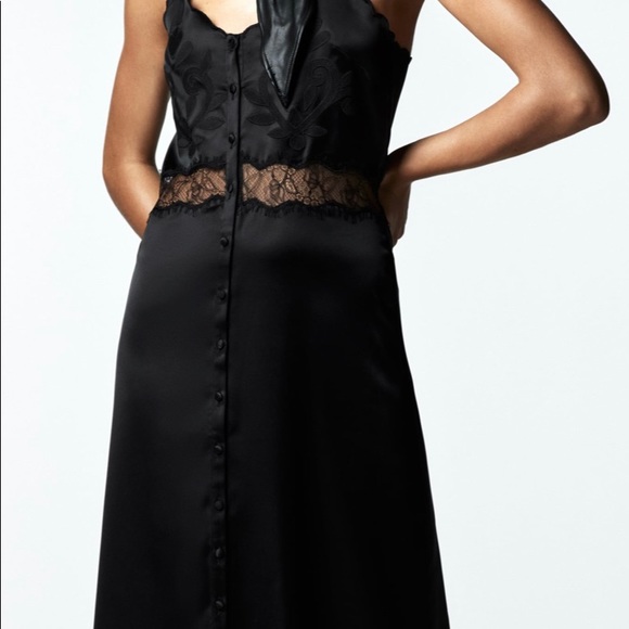 Zara COMBINATION SLIP black DRESS size S - Picture 4 of 8